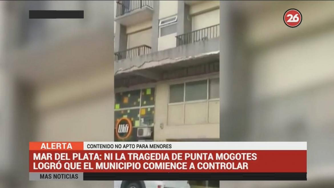 Mar del Plata, sin controles: vecinas denuncian balcones peligrosos (Canal 26)