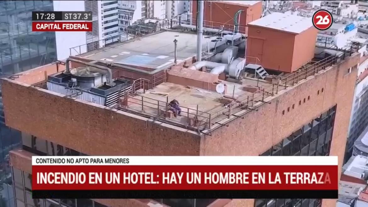 Hotel de las Naciones, incendio, Capital Federal, Canal 26	