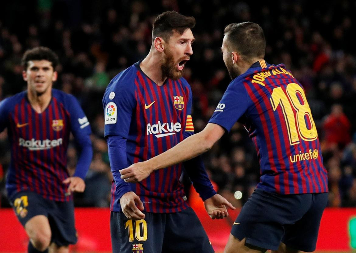 Festejo de Messi en Barcelona (Reuters)