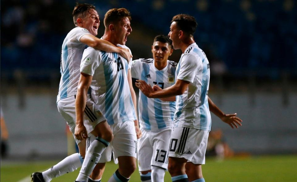 Festejo de Argentina en el Sudamericano Sub 20