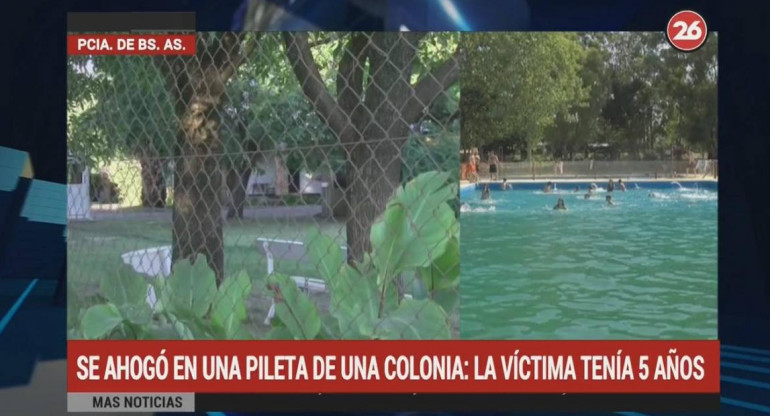 Niño de 5 años murió ahogado en colonia de vacaciones en La Plata (Canal 26)