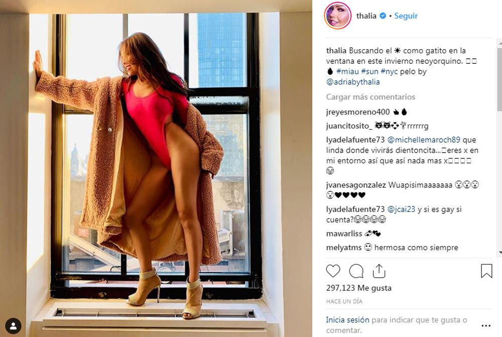Thalía, super sexy en Instagram: furor por su “gatito en la ventana…”	