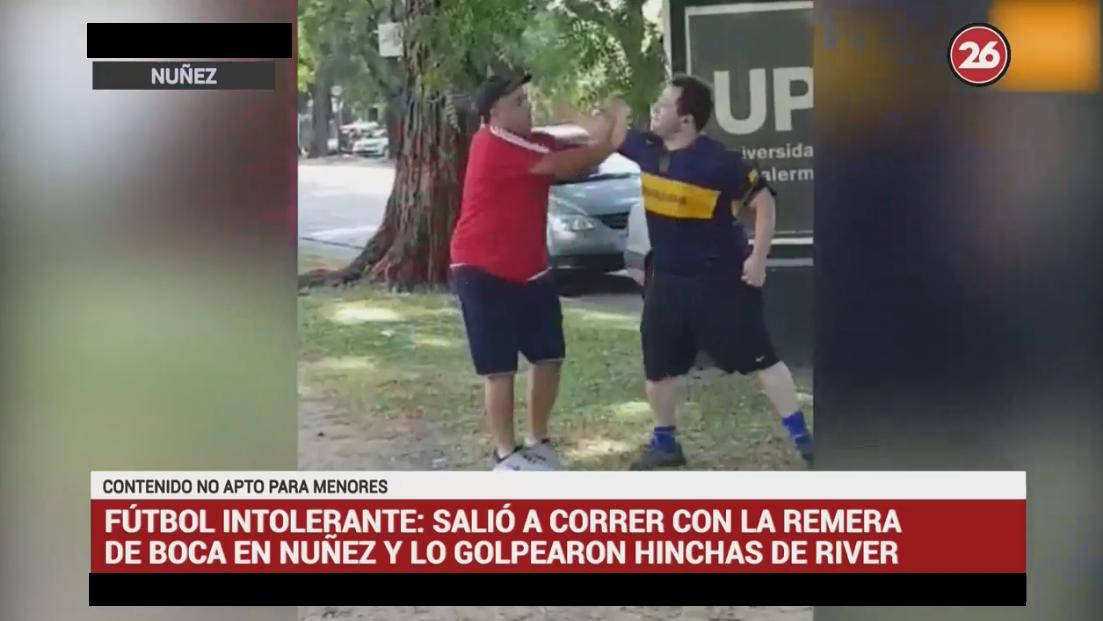 Pelea hincha de River e hicha de Boca 