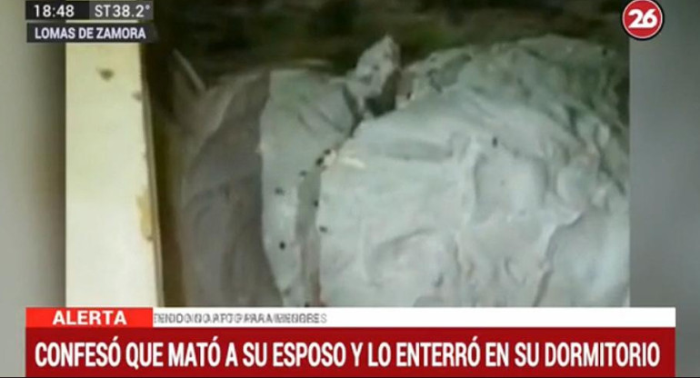 Horror en Lomas de Zamora: mató a su esposo y lo enterró en su dormitorio	