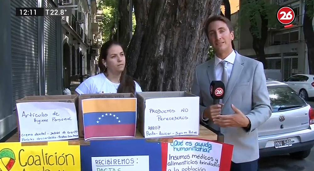 Campaña en la Argentina para enviar donaciones a Venezuela (Canal 26)	