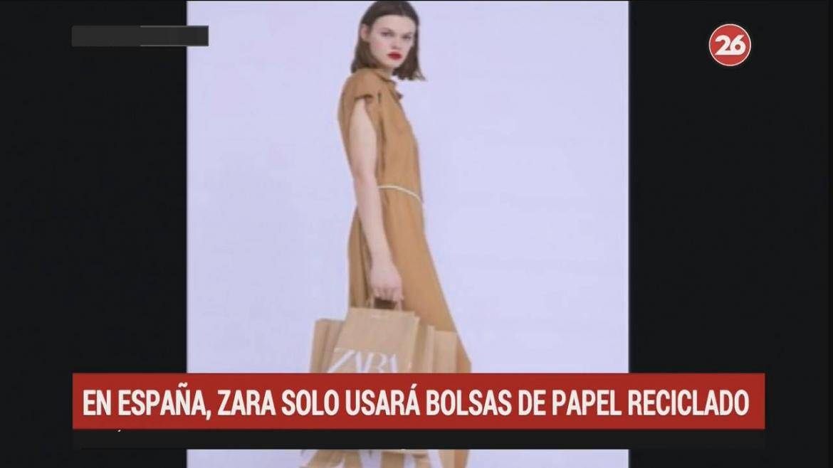 Zara solo usará bolsas de papel reciclado en sus tiendas de España (Canal 26)