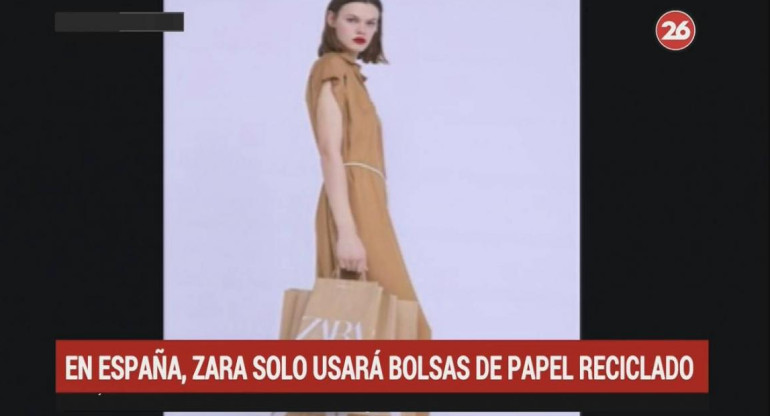 Zara solo usará bolsas de papel reciclado en sus tiendas de España (Canal 26)