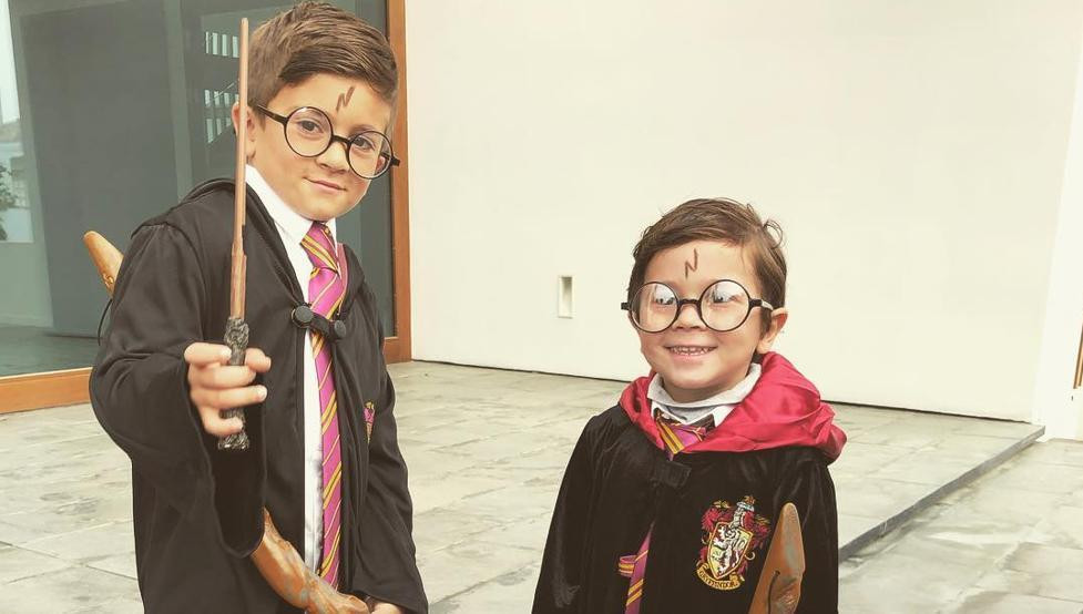 Thiago y Mateo, hijos de Messi y Antonella, se vistieron de Harry Potter para Carnaval 