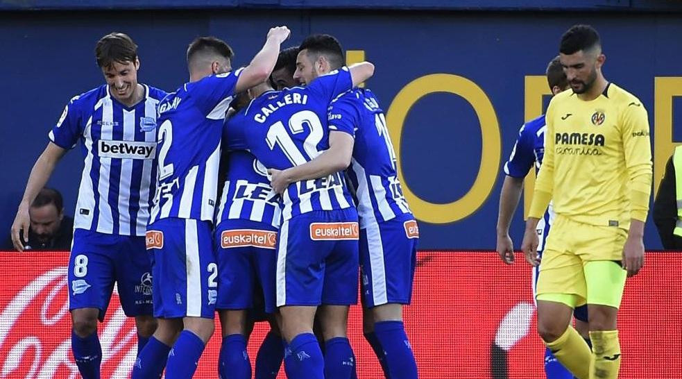 Festejo del Alaves sobre el Villarreal en La Liga