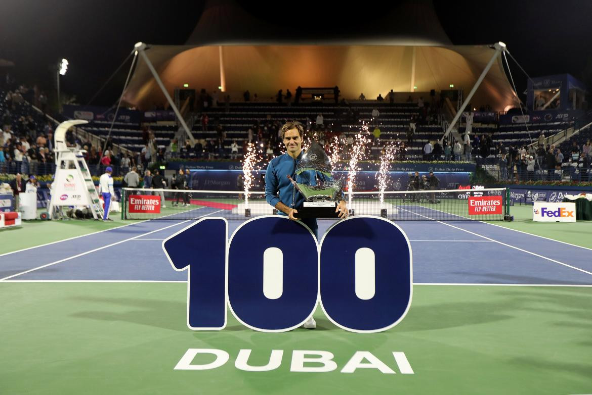 Título número 100 de Federer tras consagrarse en Dubai (Reuters)