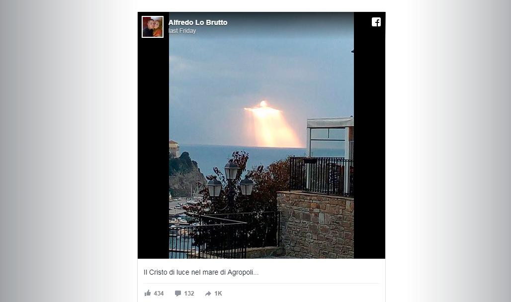 Imagen de Cristo en el cielo de Italia, Facebook, viral	