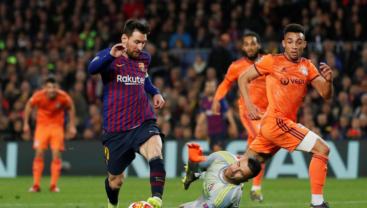 Barcelona vs Lyon - Champions League, Messi, Reuters