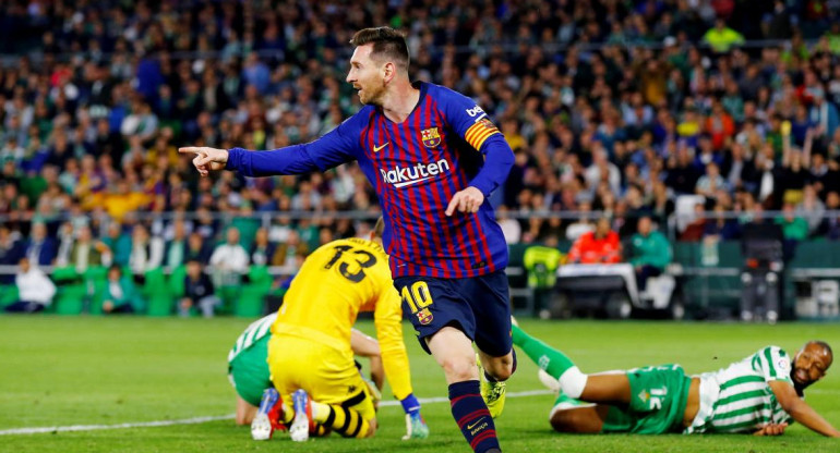 La Liga, Betis vs. Barcelona, fútbol, deportes, gol de Messi, Reuters