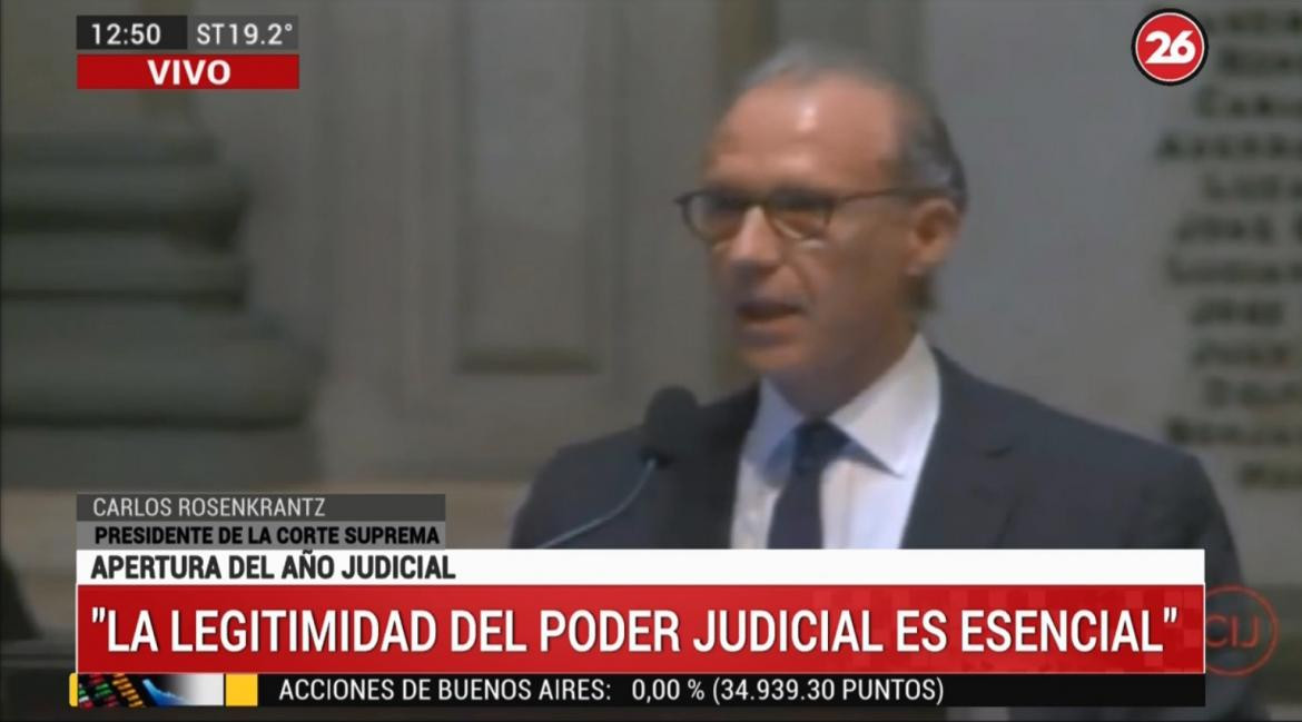 Apertura del año judicial, Carlos Rosenkrantz