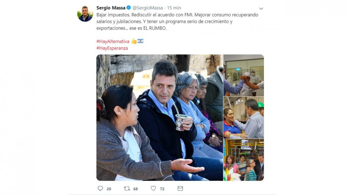Sergio Massa contra Macri, Elecciones 2019, FRENTE RENOVADOR, TWITTER