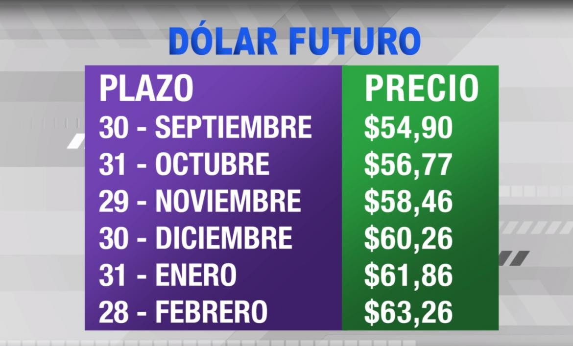 Dólar futuro, cotizaciones septiembre 2019 - febrero 2020, economía argentina, CANAL 26