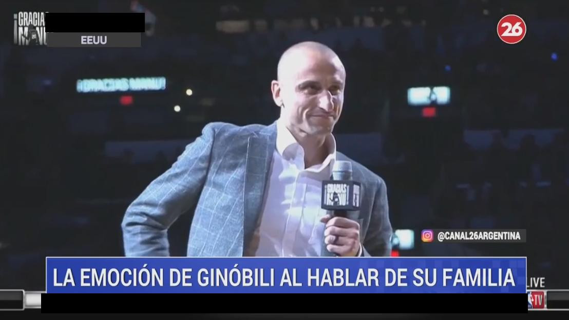 Homenaje de San Antonio Spurs a Manu Ginóbilli - video