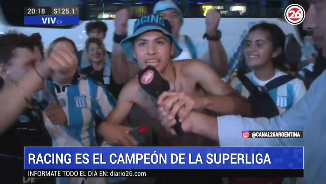 Racing, campeón de la Superliga: locura de los hinchas en el Obelisco, Canal 26