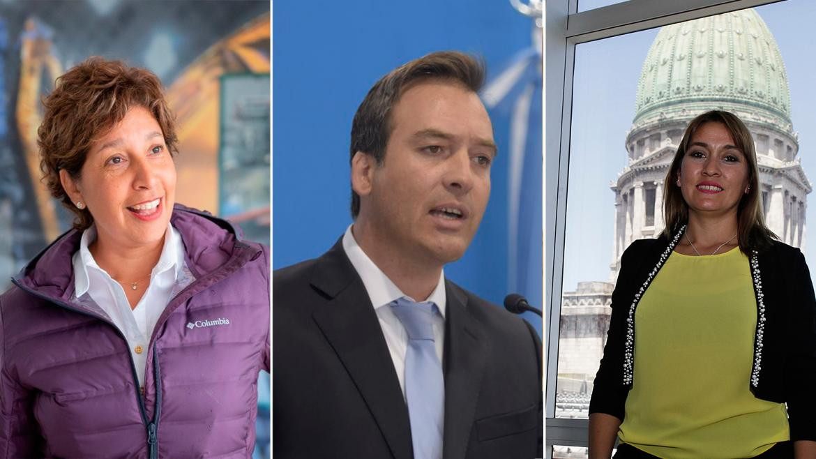 Candidatos a gobernador de Río Negro: Arabela Carreras, Martín Soria y Lorena Matzen