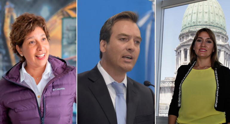 Candidatos a gobernador de Río Negro: Arabela Carreras, Martín Soria y Lorena Matzen