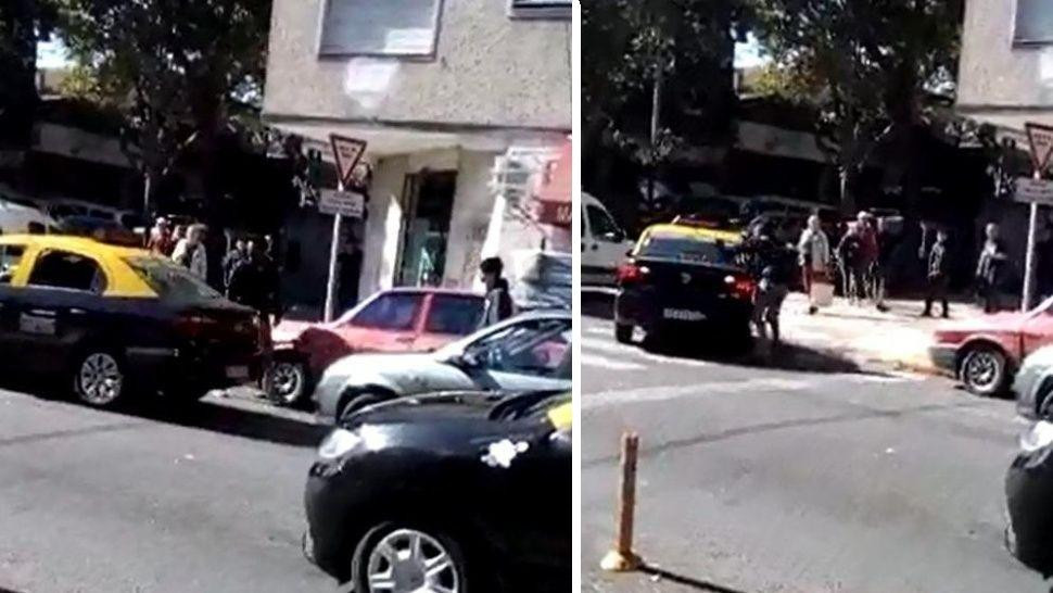 Pelea en Villa Urquiza - taxista y conductor