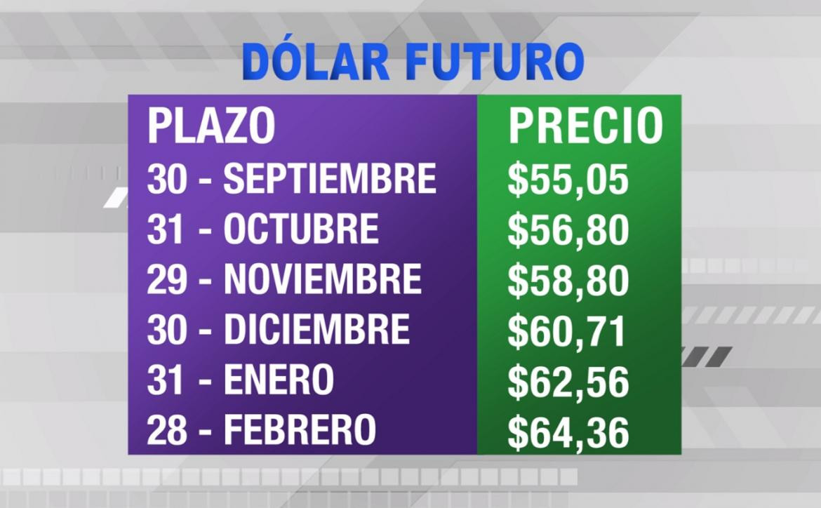 Dólar futuro, cotizaciones septiembre 2019 febrero 2020, economía argentina, CANAL 26