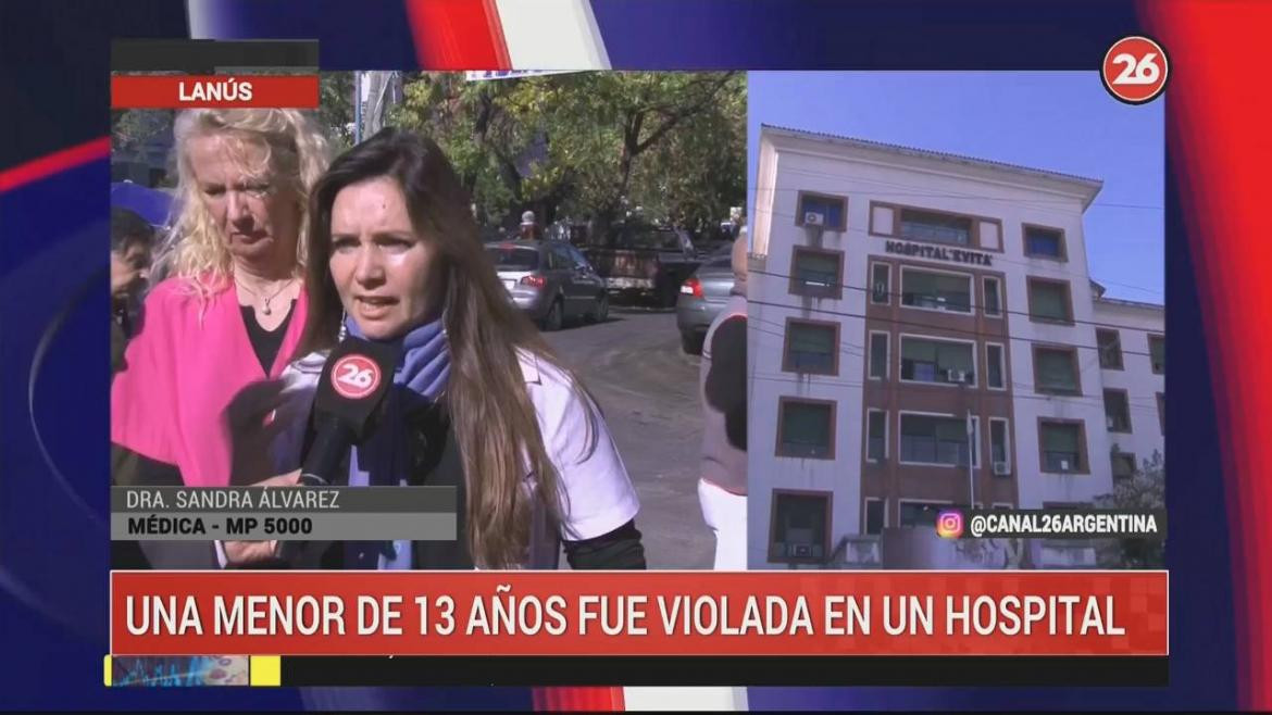 Violación de menor en un hospital de Lanús (Canal 26)