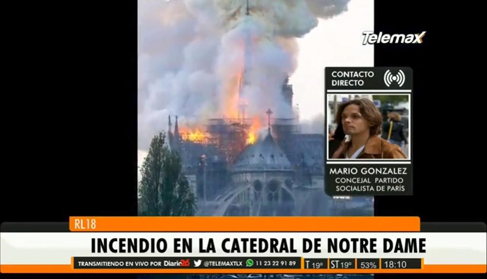 Mario González, concejal Partido Socialista en París, política, incendio de Notre Dame, Radio Latina