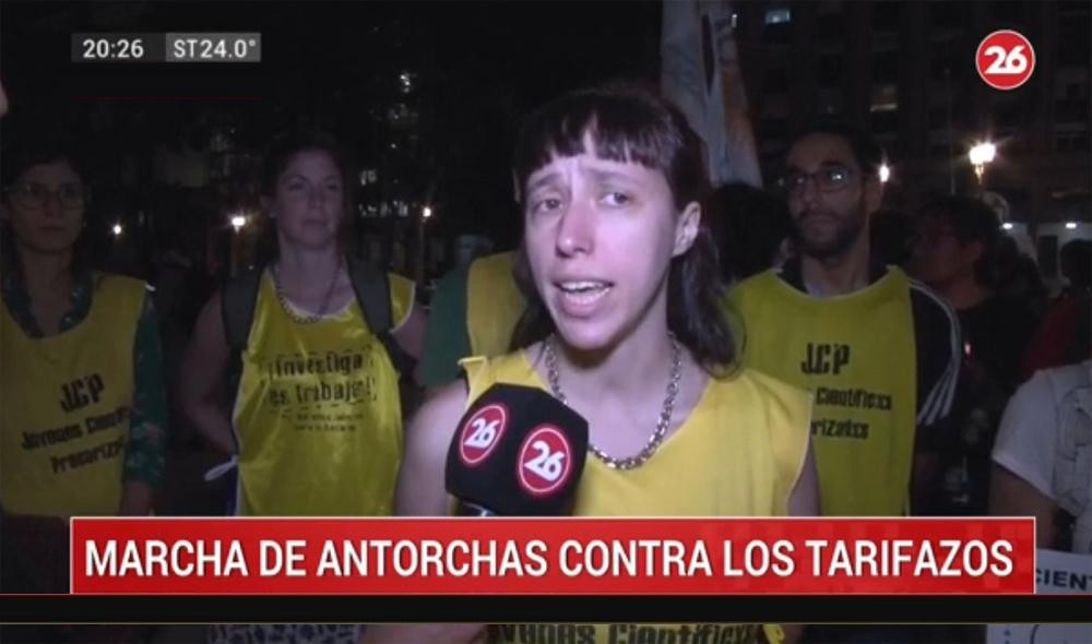 Marcha del CONICET contra tarifazos y despidos, Plaza de Mayo, economía, Canal 26