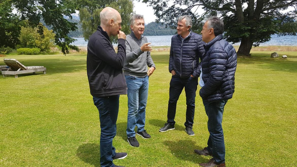 Macri junto a Horacio Rodríguez Larreta, Alfredo Cornejo y Gerardo Morales