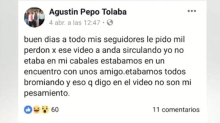 Agustín Tolaba, concejal tucumano, mensaje, elecciones 2019	