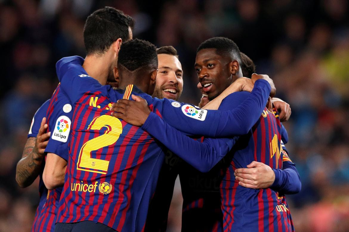 La Liga: Festejo de Barcelona ante Real Sociedad (Reuters)