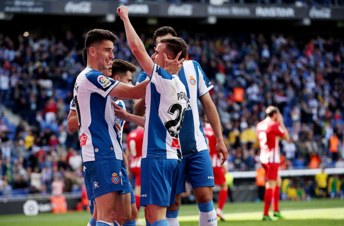 Festejo del Espanyol ante el Atlético Madrid por la Liga (Reuters)