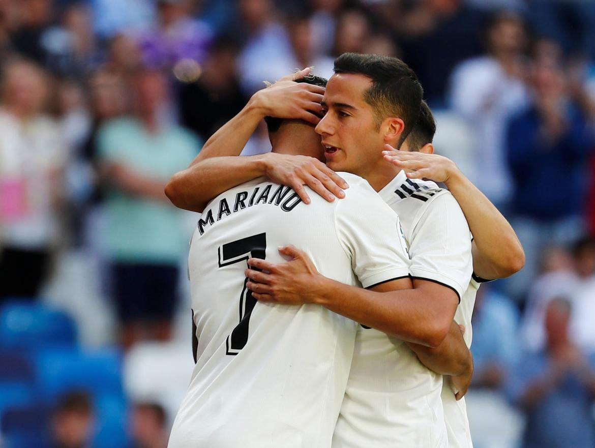 Festejo del Real Madrid en triunfo ante el Villarreal por la Liga (Reuters)