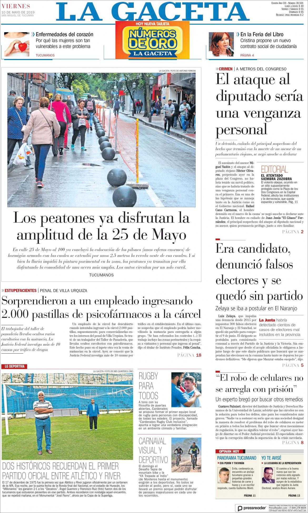 La Gaceta 10-05-19