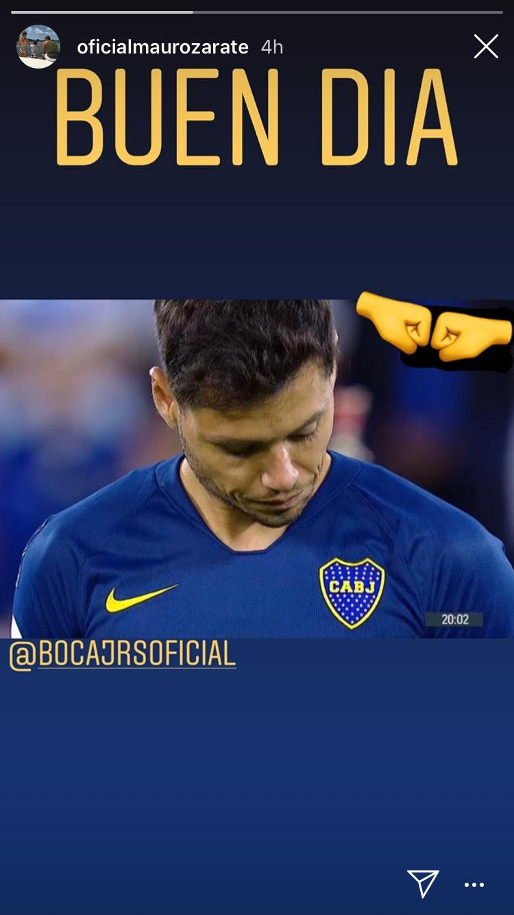 Mauro Zárate - Publicación en Instagram