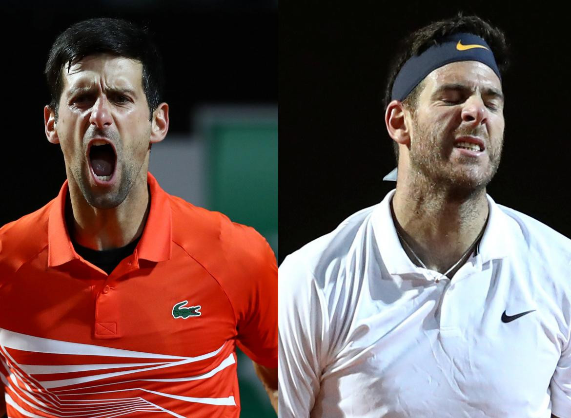 Juan Martín del Potro vs. Djokovic por cuartos de final del Masters de Roma, Reuters	