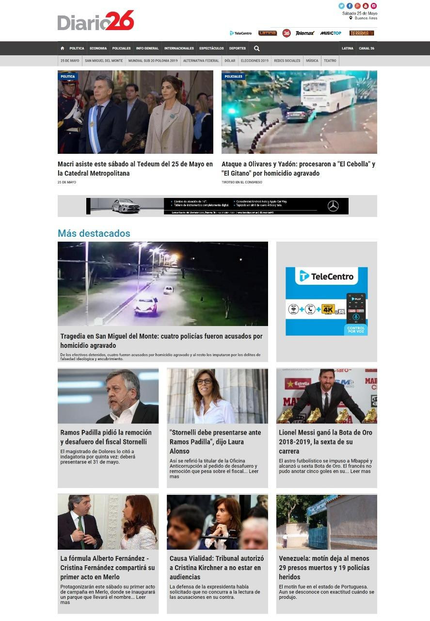 Tapas de diarios - Diario 26 sábado 25-05-19