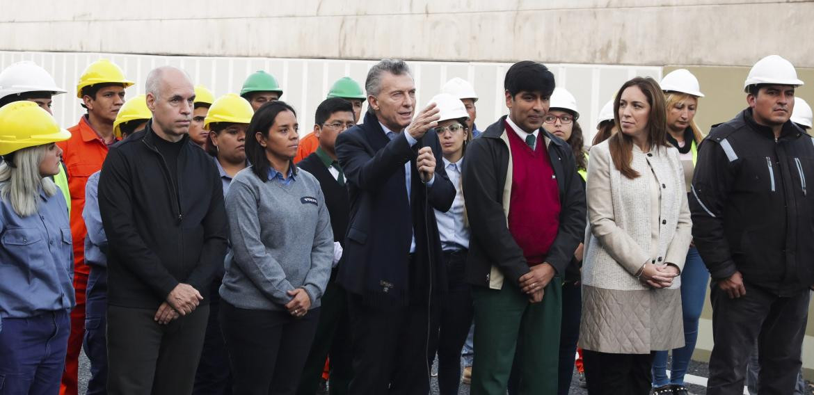 Mauricio Macri, Horacio Larreta y María Eugenia Vidal - Agencia NA Inauguración de del Paseo del Bajo