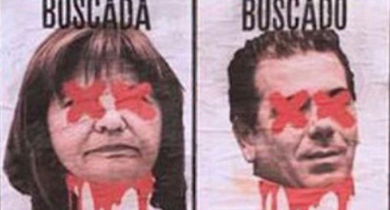 Afiches con amenazas de muerte a Patricia Bullrich y Cristian Ritondo