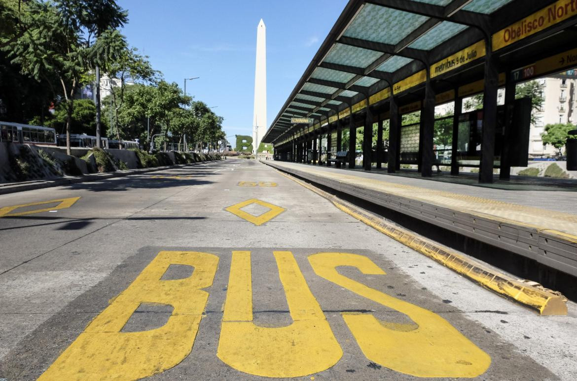 Ciudad de Buenos Aires vacía, Obelisco, Paro Nacional, Paro General, NA