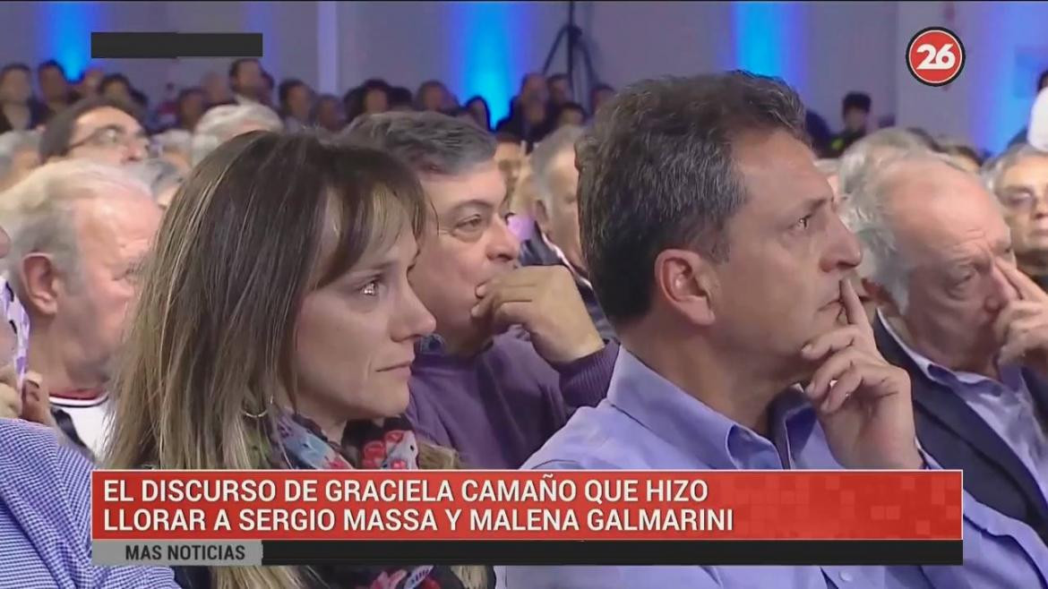 Discurso de Graciela Camaño que emocionó a Sergio Massa y Malena Galmarini (Canal 26)