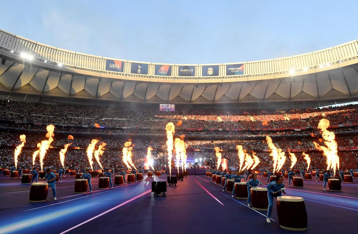 Imagine Dragons en la previa de la final de Champions League (Reuters)