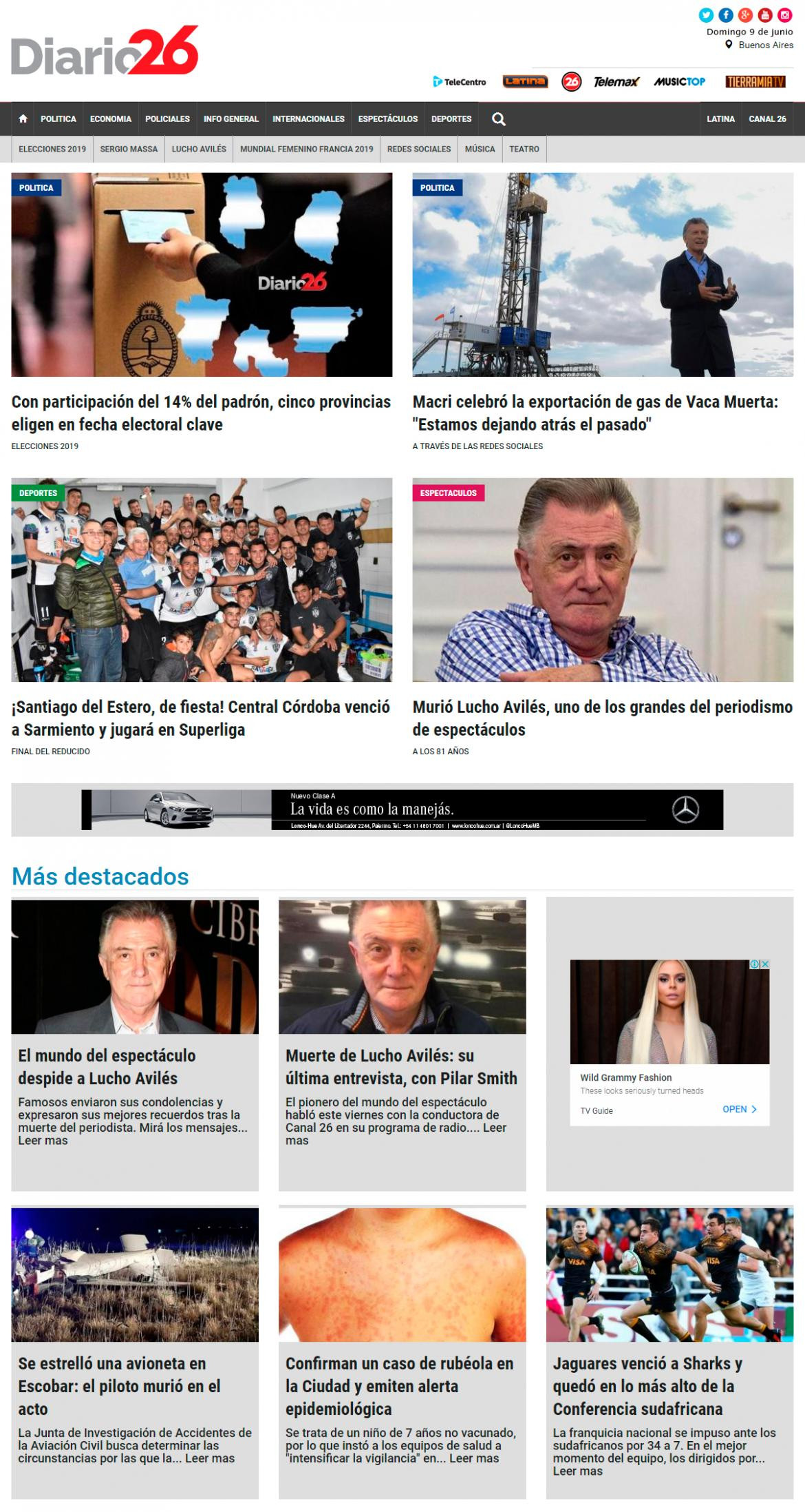 Tapas de diarios - Diario 26 domingo 09-06-19