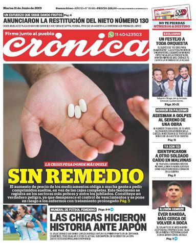 Tapas de Diarios - Crónica - Martes 11-6-19