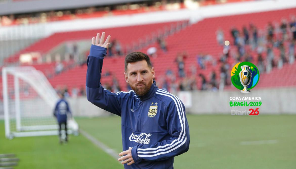 Lionel Messi en el entrenamiento de la Selección Argentina (Agencia NA)