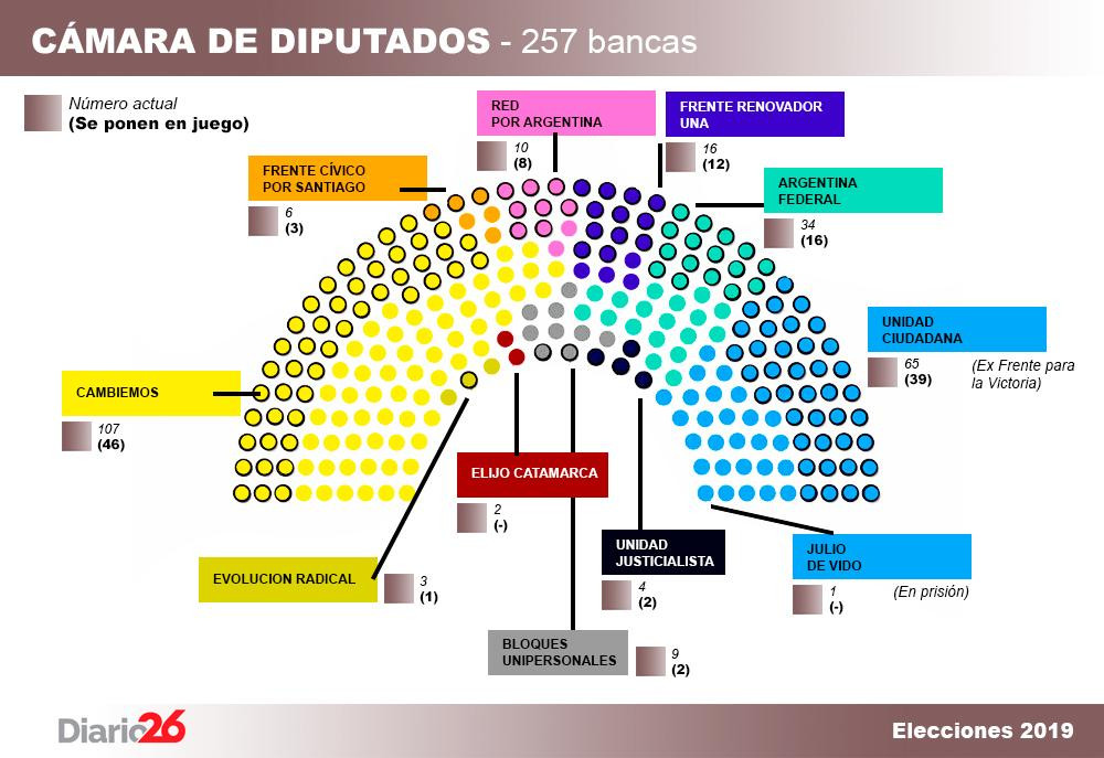 Elecciones 2019, renovación de Cámara de Diputados, política, Diario 26