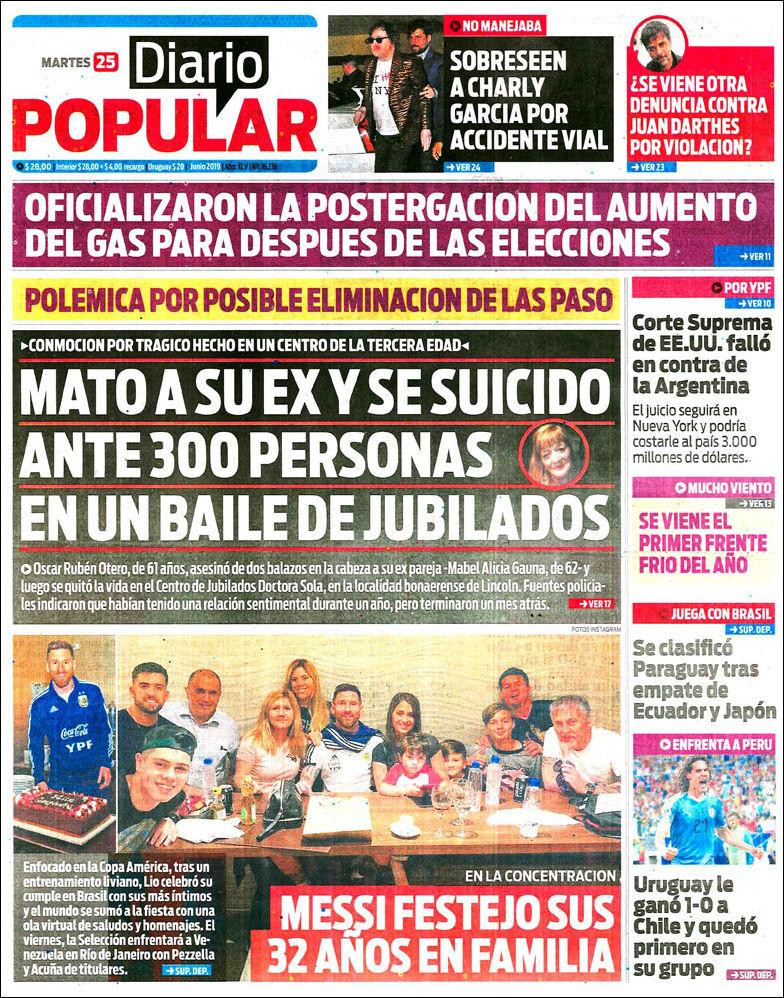 Tapas de diarios - Popular martes 25-06-19