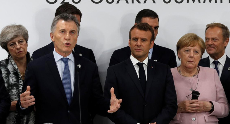 Macri con líderes del Mercosur y Unión Europea - Foto Reuters