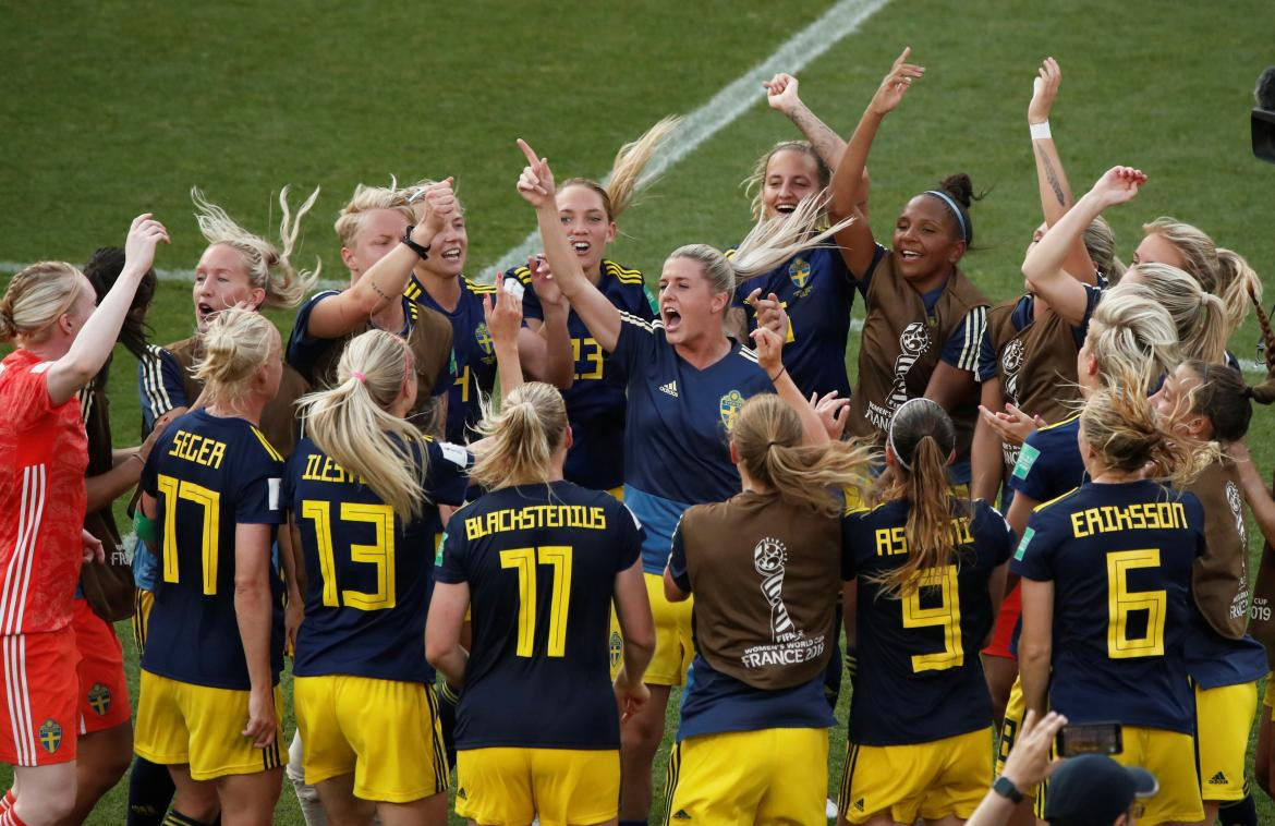 Mundial Femenino 2019: Festejo de Suecia ante Alemania (Reuters)